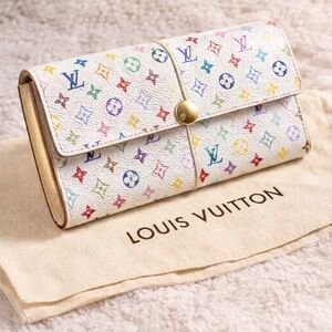 Louis Vuitton White Multicolor Monogram Wallet
